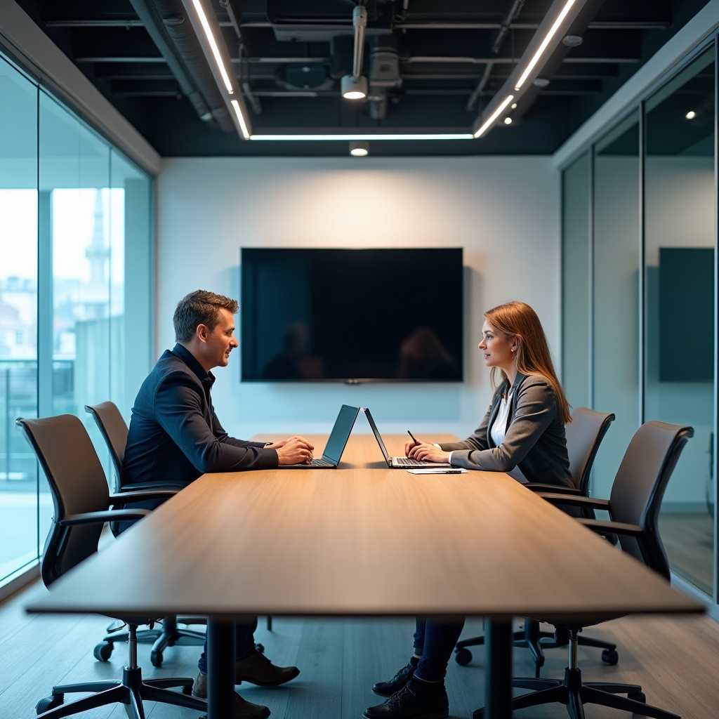 Besprechungsraum mit Glasfront für Kursgespräche
